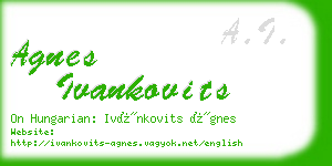 agnes ivankovits business card